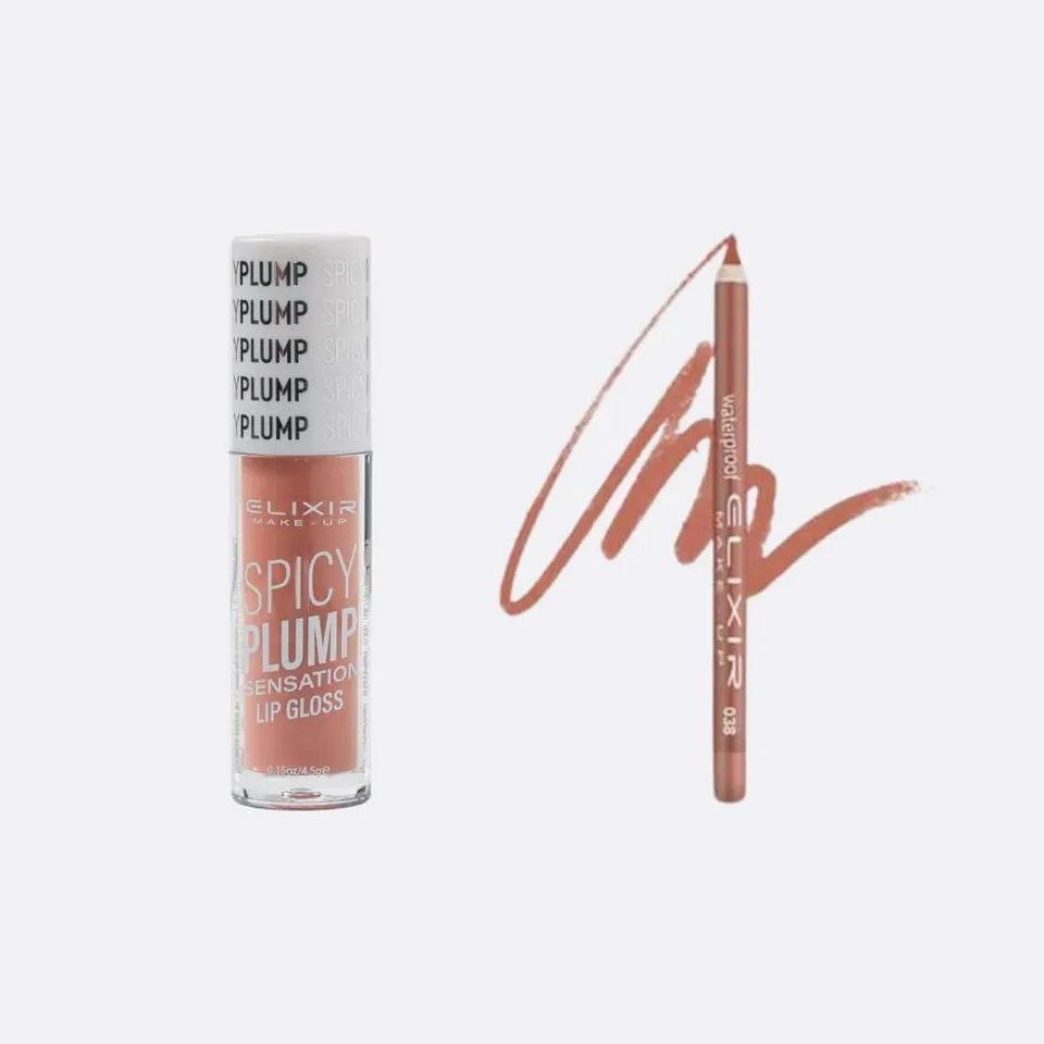 Élixir Spicy Plump Combo gloss repulpant Spicy Latte crayon