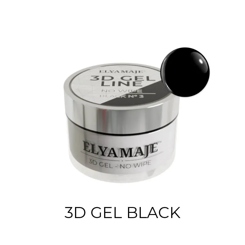 Elyamaje 3D Gel Black N°3 gel nail art noir