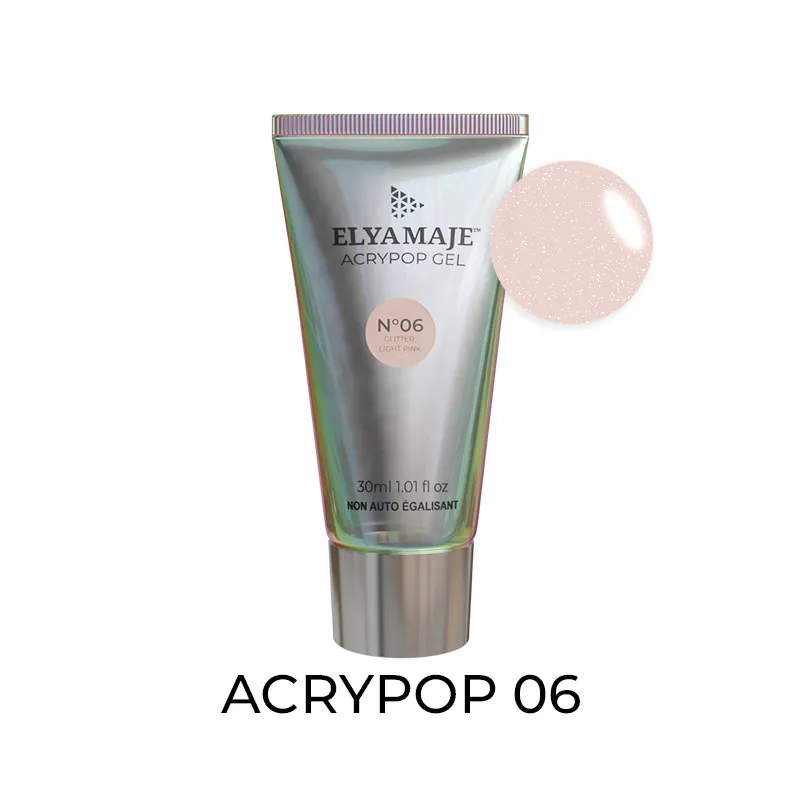 Elyamaje Acrypop Glitter Light Pink n°06 gel pailleté tube