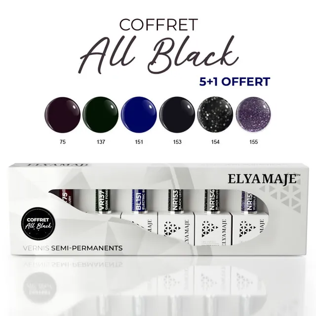 Elyamaje Coffret All Black vernis semi-permanents édition limitée