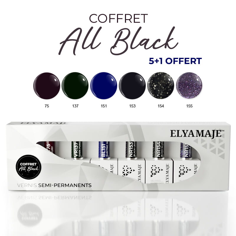 Elyamaje Coffret All Black vernis semi-permanents édition limitée