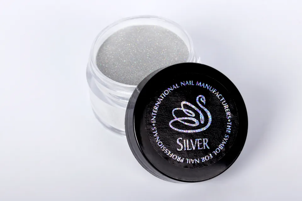 INM NL Holographic Silver poudre acrylique argent