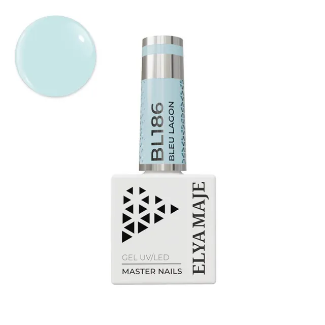 Elyamaje N°186 Bleu Lagon vernis semi-permanent bleu couvrant