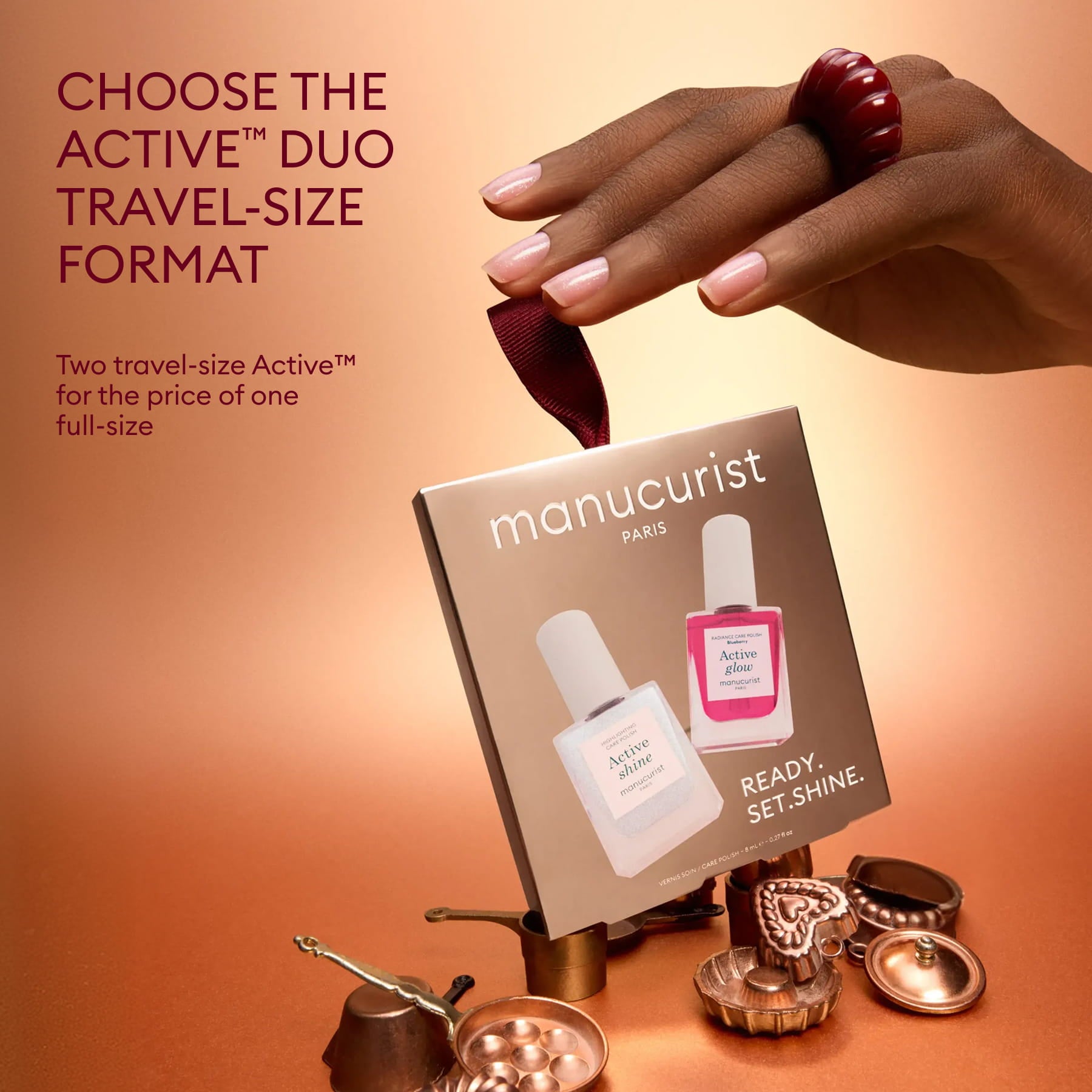 Manucurist Active Glow Blueberry vernis soin gloss rose
