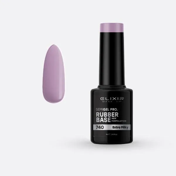 Élixir Rubber Base coat ongles 5ml #740 Extra Milky