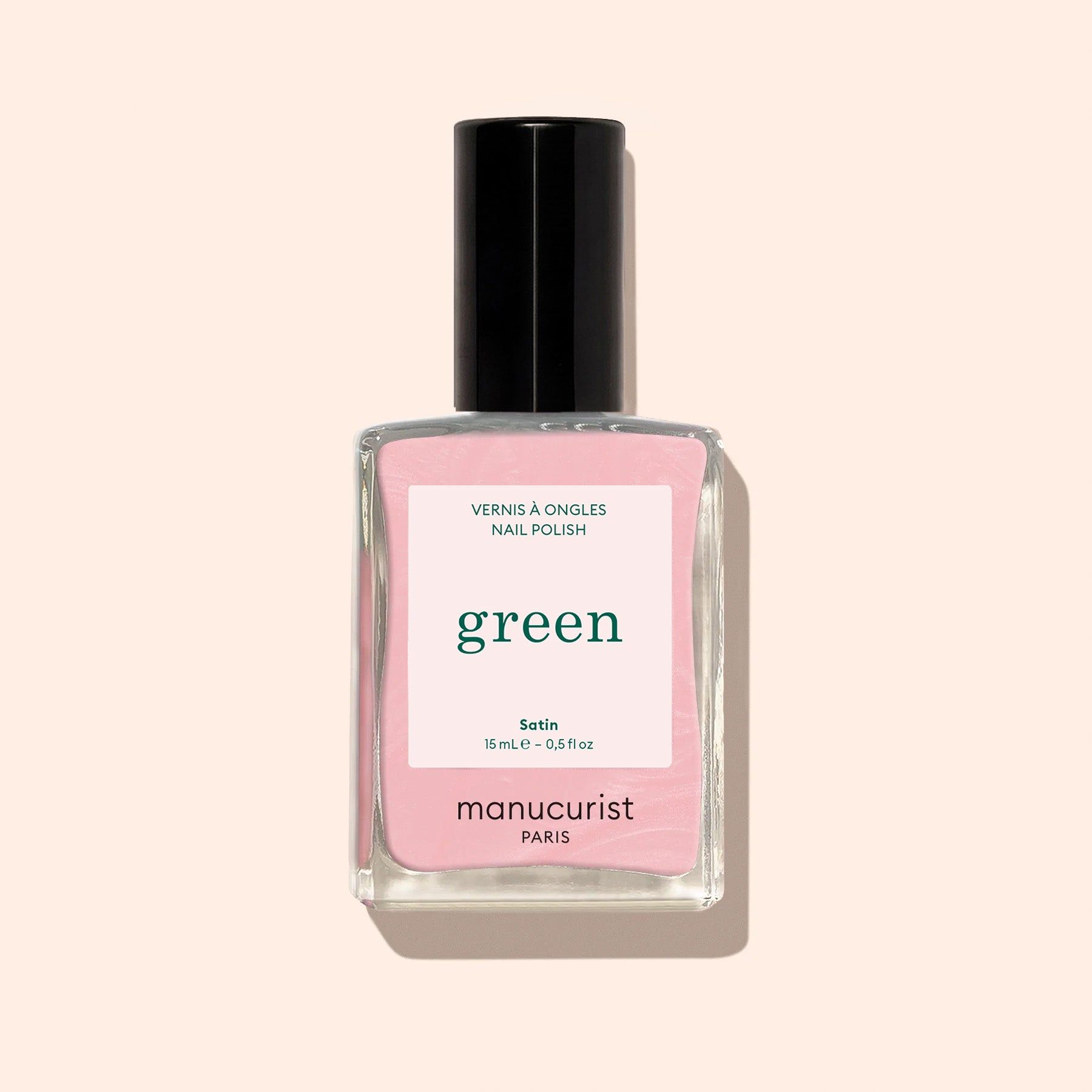 Manucurist Green Satin vernis à ongles rose pâle nacré