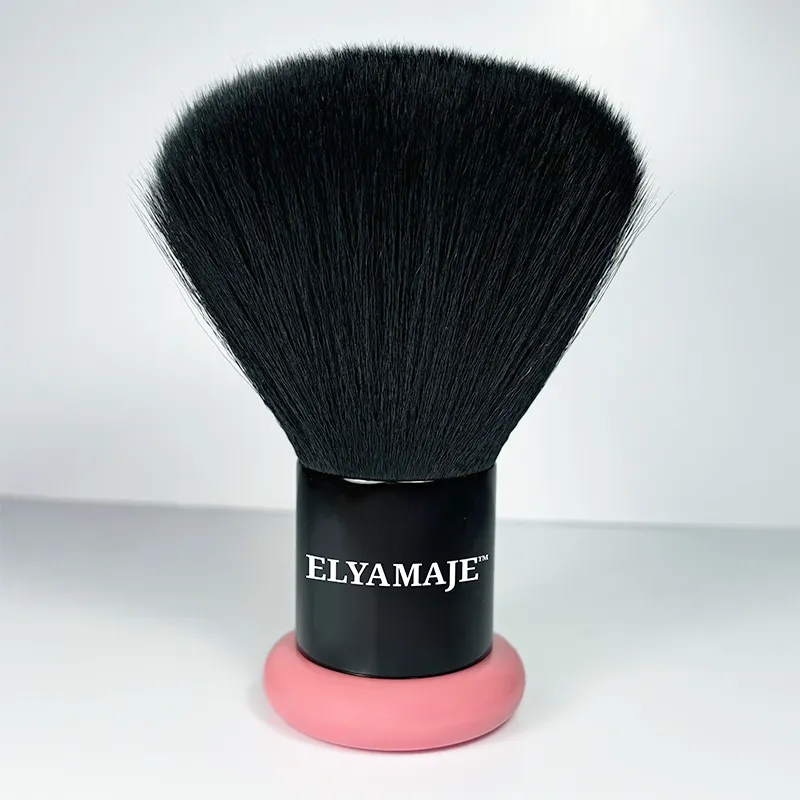 ElyaMaje blaireau dépoussiérant noir fibre synthétique