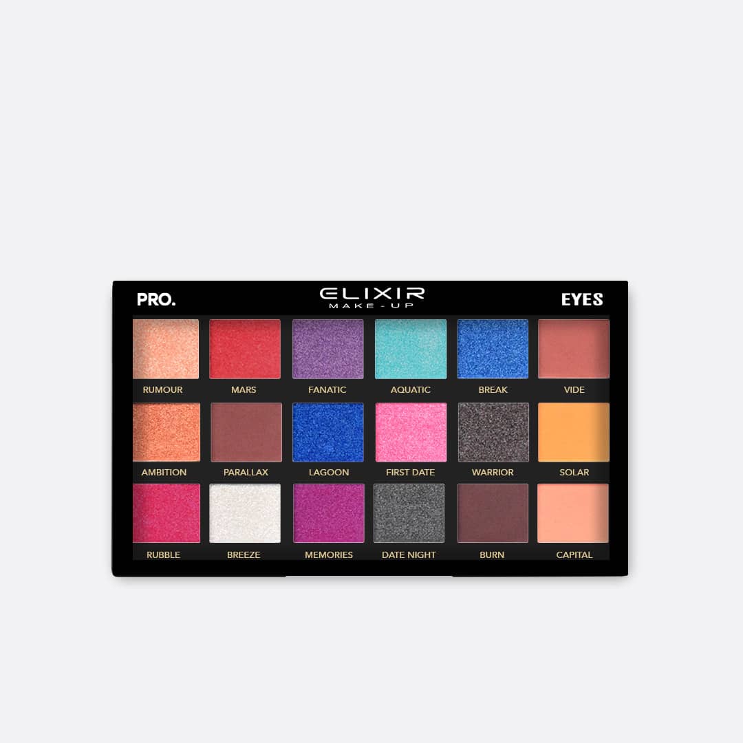 Élixir Pro. Eyes #777K palette fards 18 teintes mat irisé