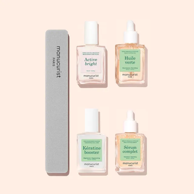 Manucurist Routine Ultimate kit soin ongles jaunes 5 soins éclat