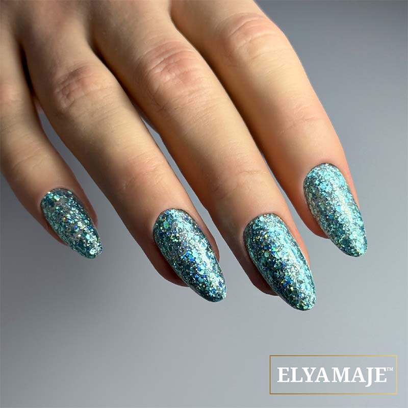 Elyamaje N°184 Blue Silver vernis semi-permanent pailleté