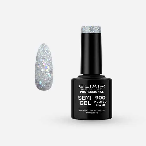 Élixir Semi Gel #900 Multi 3D Silver vernis semi-permanent 8 ml