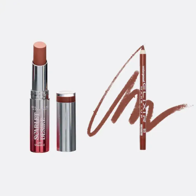 Élixir Scarlet Jennifer Duo lèvres satin waterproof