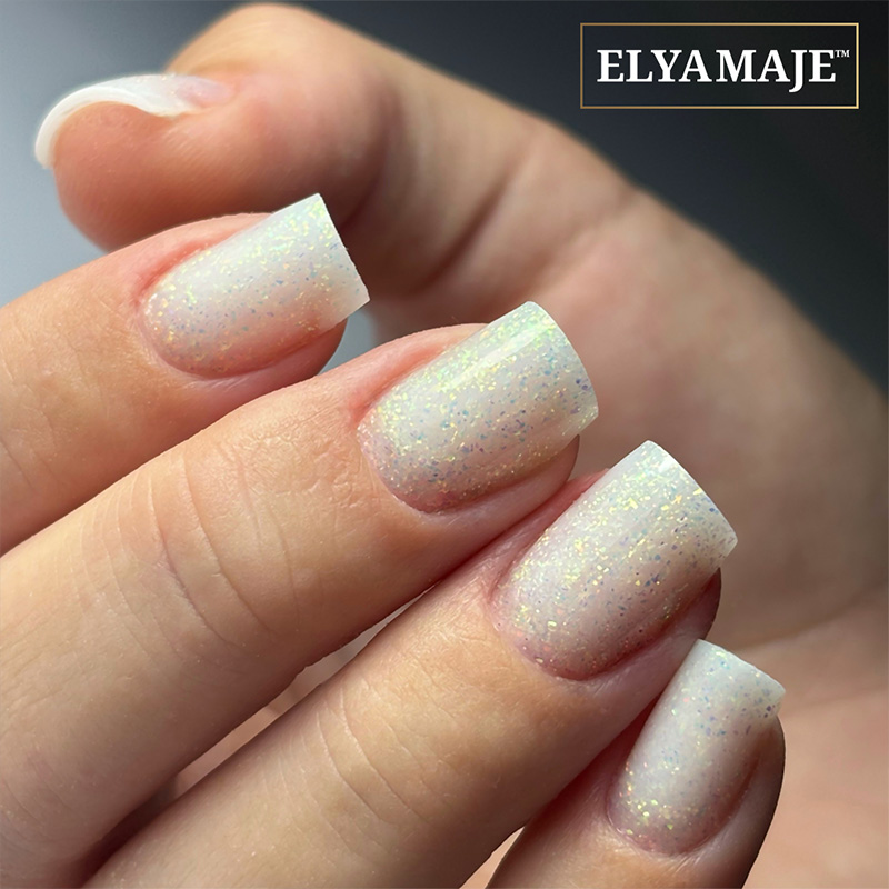 Elyamaje Easy Base Glitter Milky White base pailletée nude