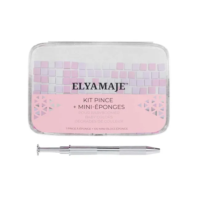 Elyamaje Kit Pince et Mini-Éponges Dégradé Baby Boomer