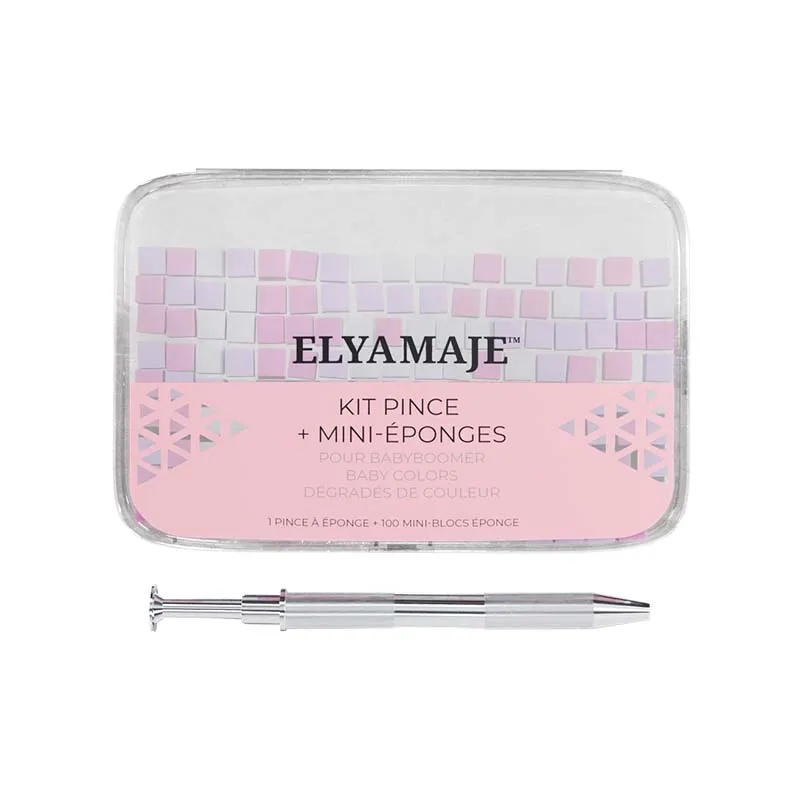 Elyamaje Kit Pince et Mini-Éponges Dégradé Baby Boomer