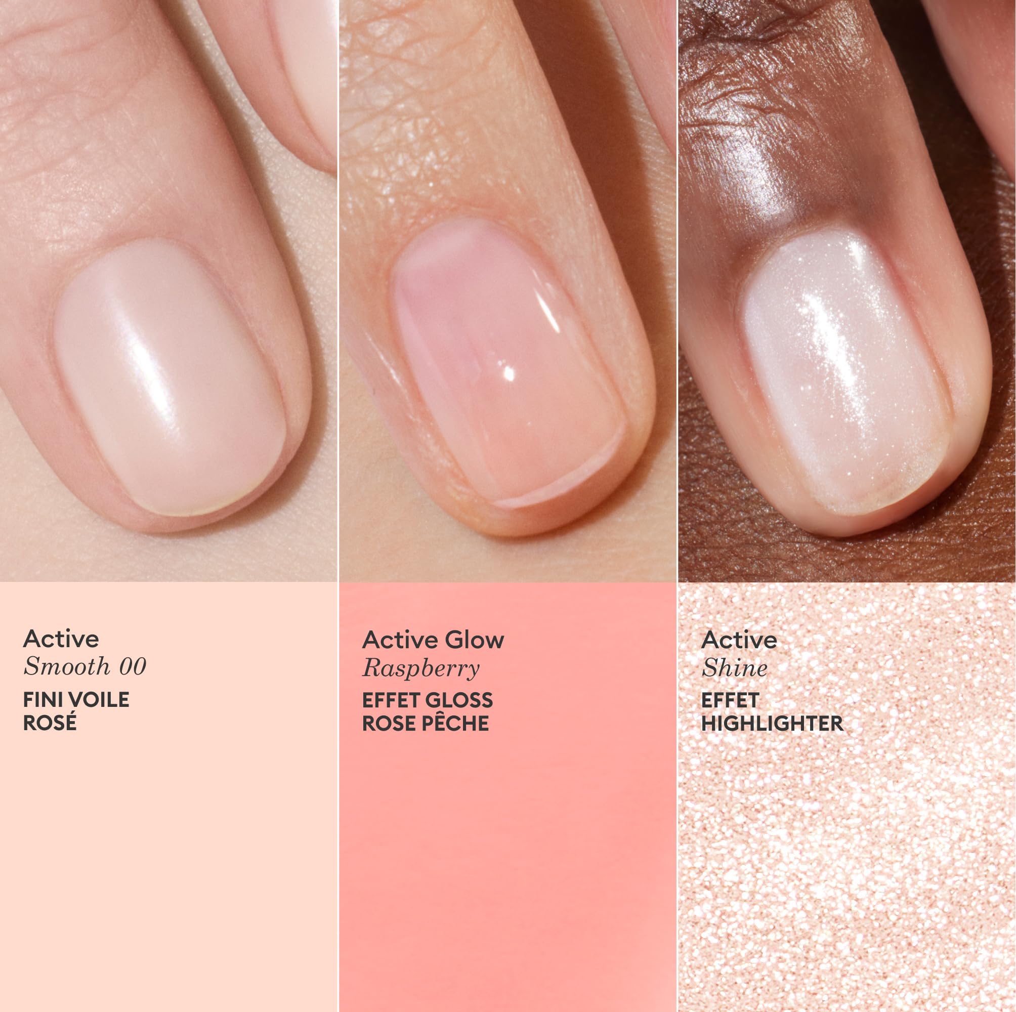 Manucurist Active Trio Smooth 00 Shine Raspberry vernis soin 3x
