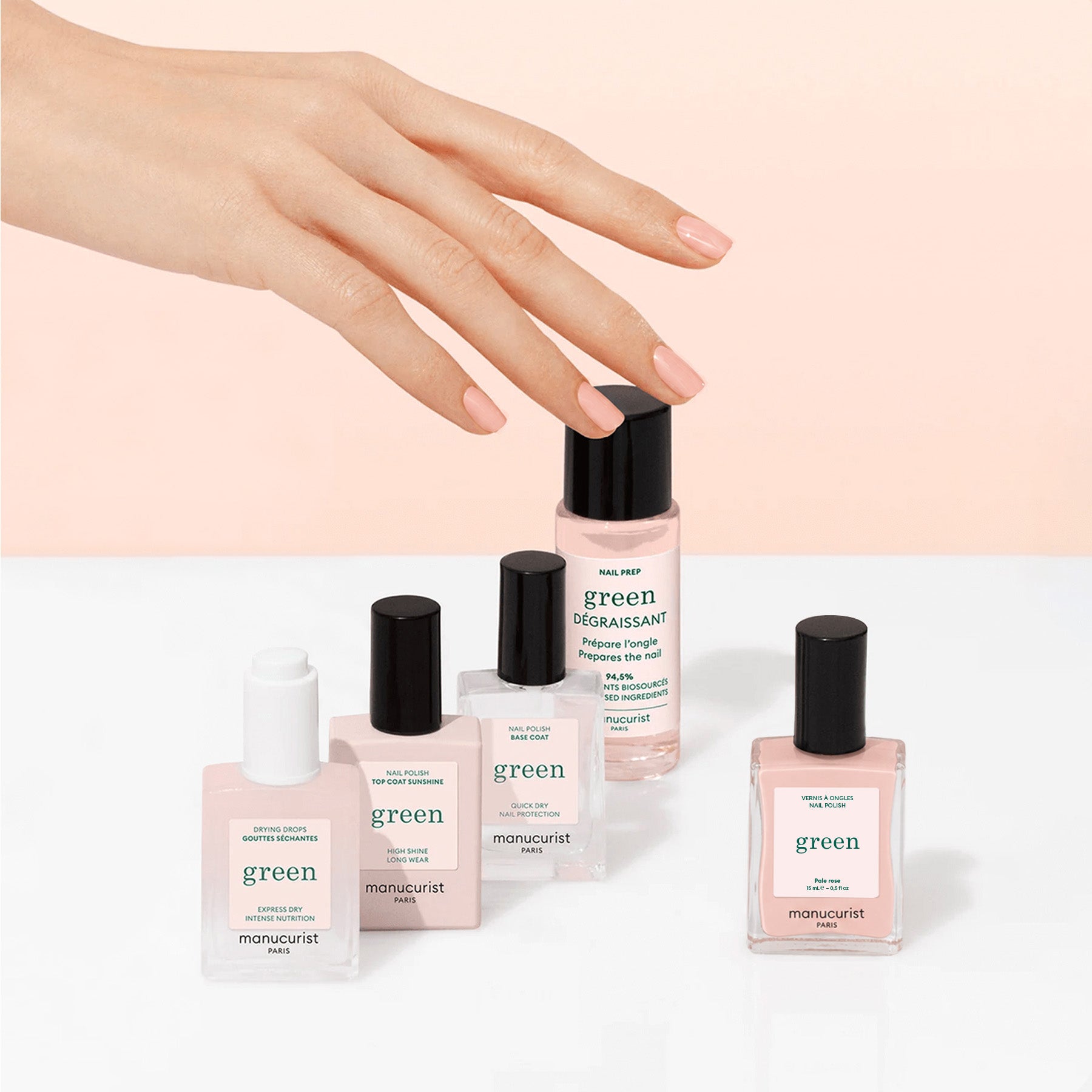 Manucurist Green Kit Découverte vernis Pale Rose 5 produits
