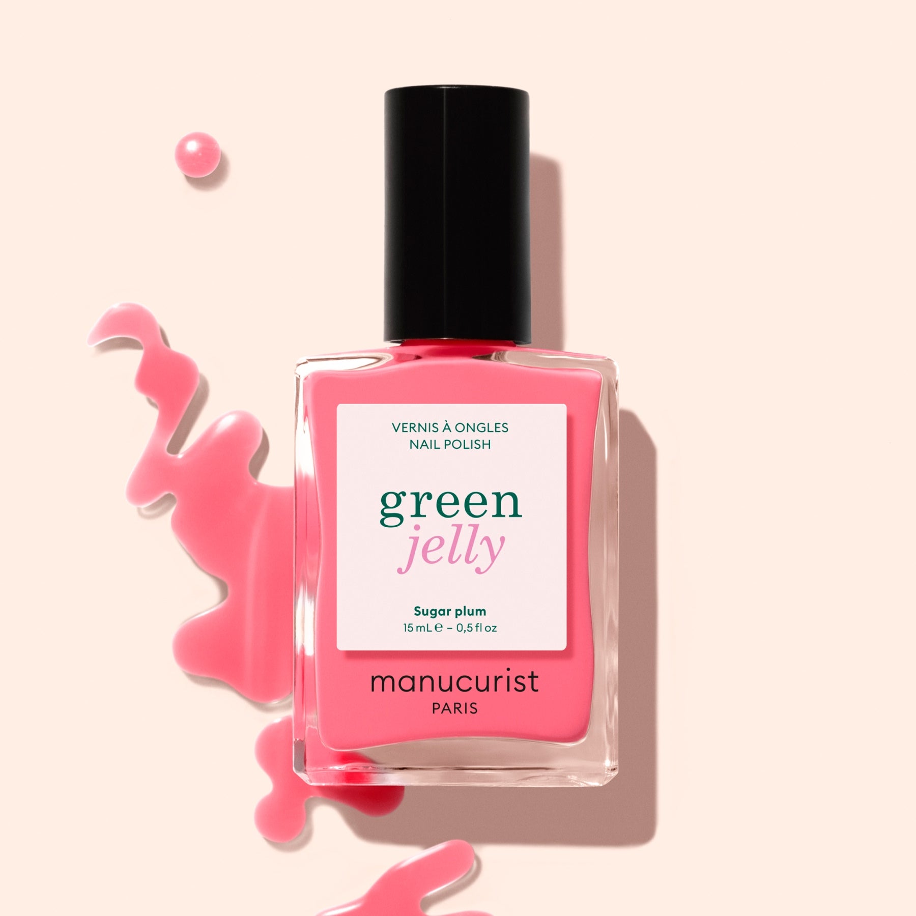 Manucurist Green Sugar Plum Jelly vernis à ongles rose translucide