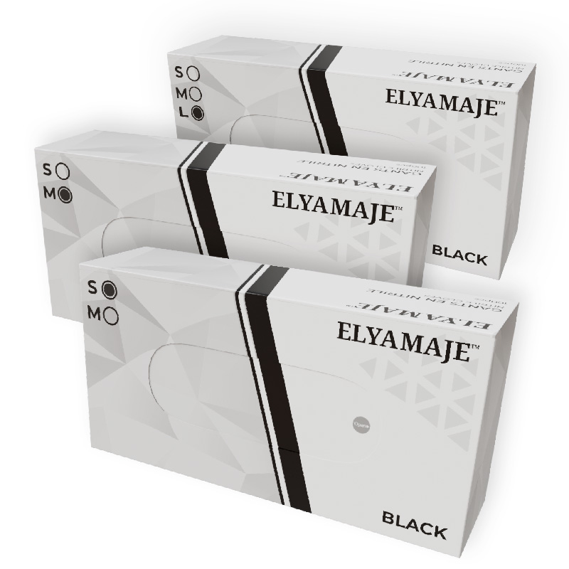 Elyamaje Black gants nitrile noirs usage unique
