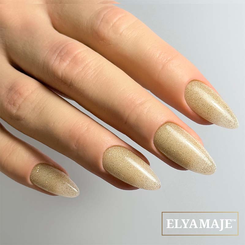 Elyamaje Top Diamond Gold top réfléchissant doré