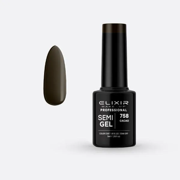 Élixir Semi Gel #758 vernis semi-permanent 5ml Cacao sans HEMA