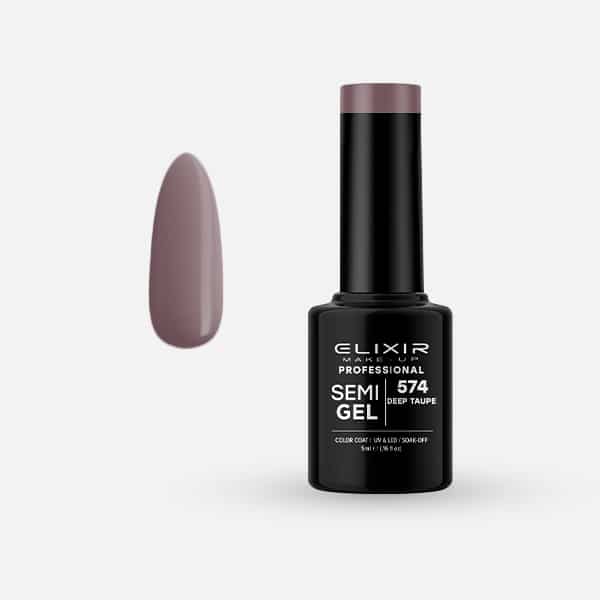 Élixir Semi Gel 574 vernis semi-permanent 5ml Deep Taupe mat