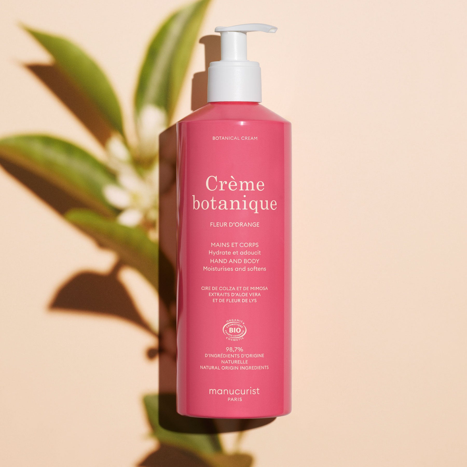 Manucurist Crème botanique Fleur d’Oranger crème mains 500ml bio