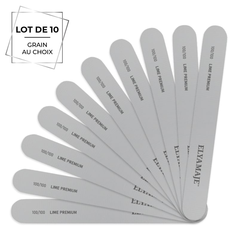 Elyamaje Lime Droite lime ongle lot x10 grain pro
