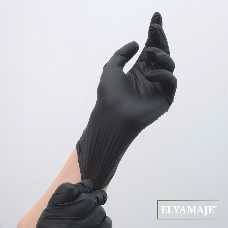 Elyamaje Black gants nitrile noirs usage unique