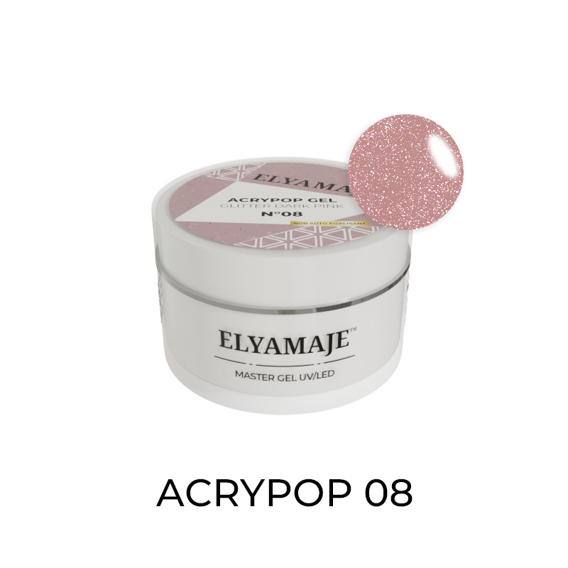 Elyamaje Acrypop n°08 Glitter Dark Pink gel pailleté souple