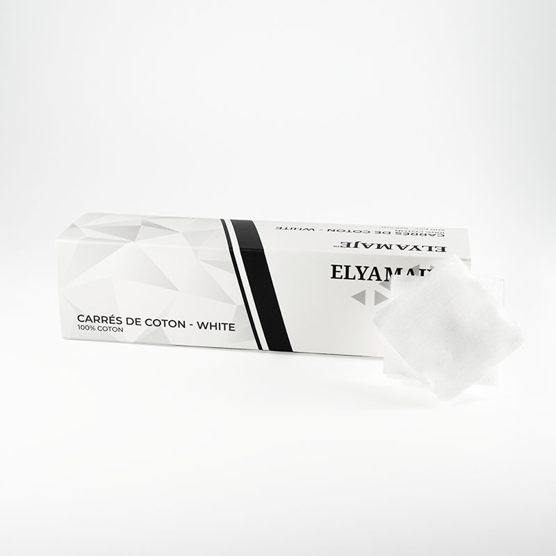 Elyamaje Carrés de coton 100% coton 500 pièces dégraissage