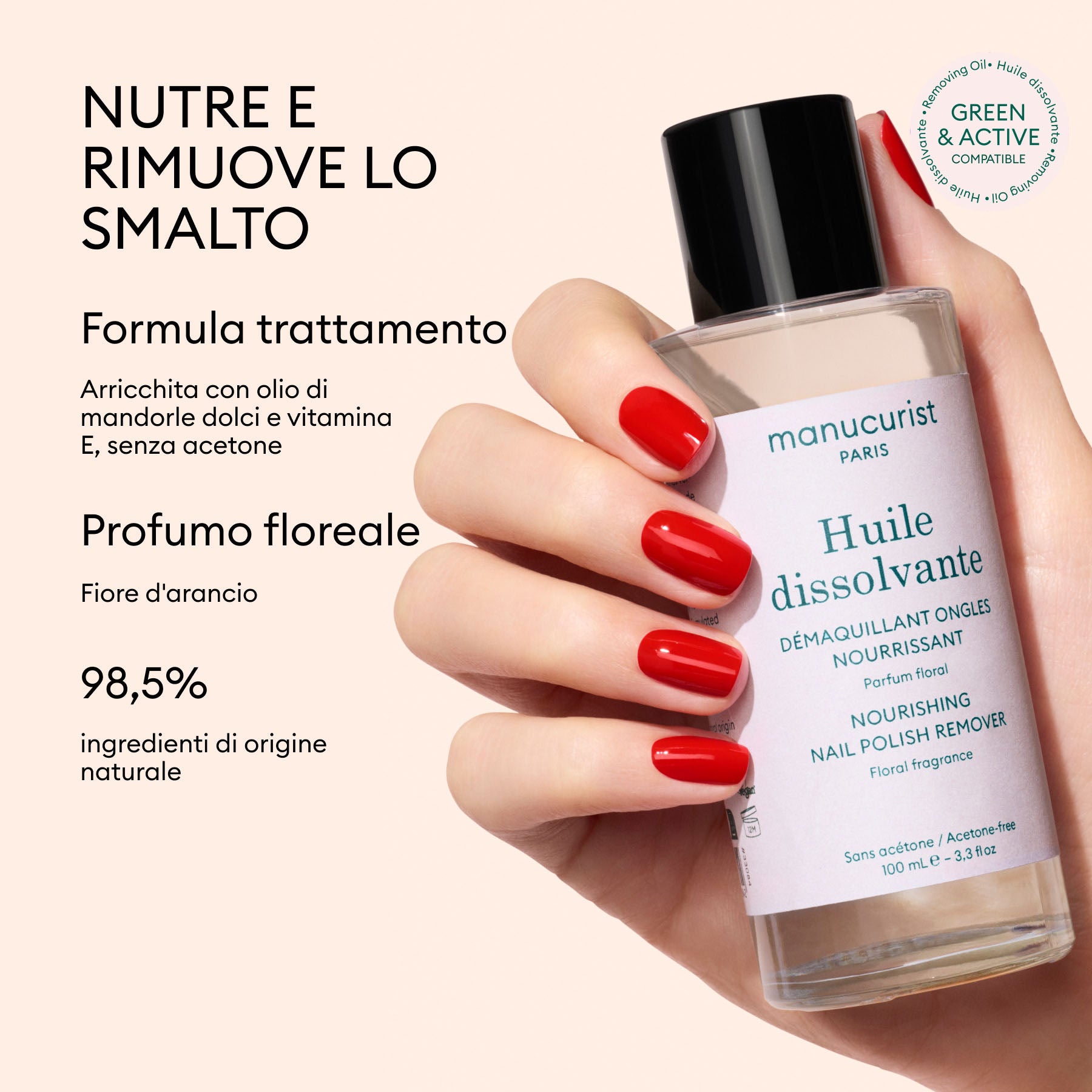 Manucurist Green Huile Dissolvante dissolvant 100 ml sans acétone