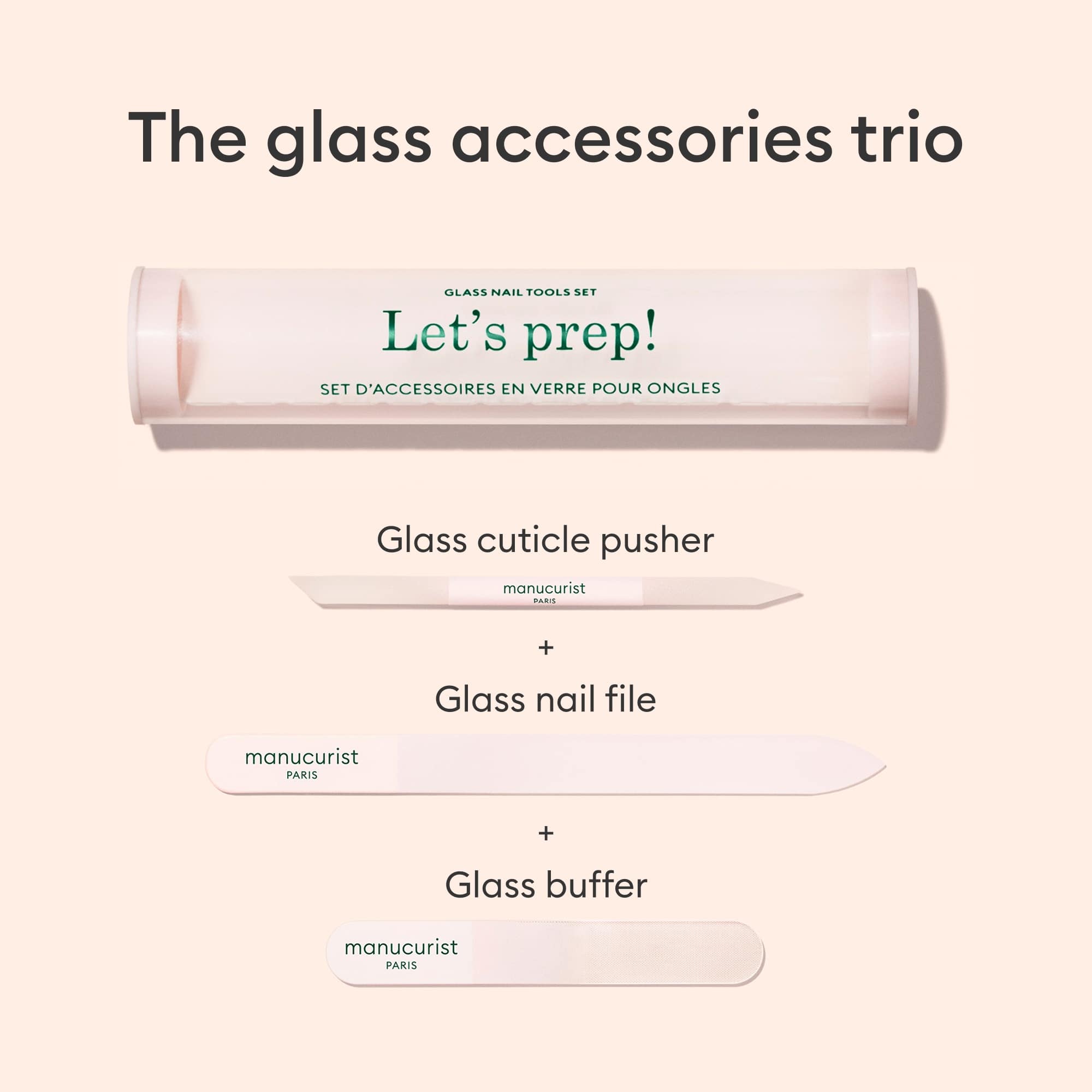 Manucurist Trio Accessoires en verre kit ongles 3 pièces tenue