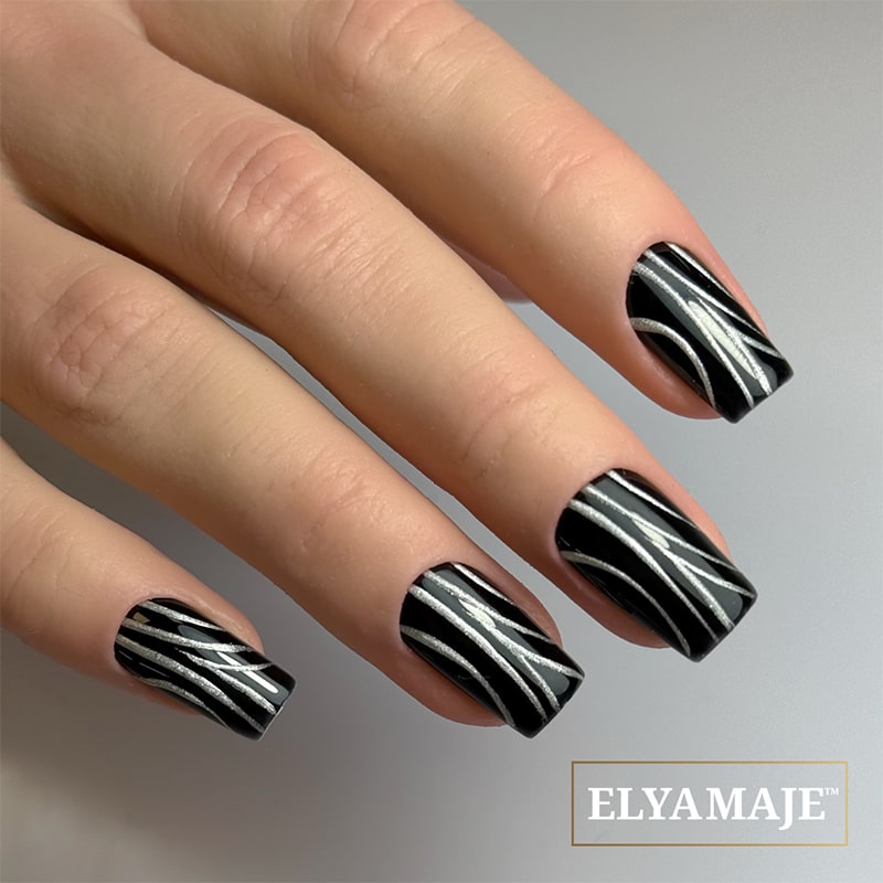 Elyamaje 3D Silver n°6 gel nail art sans résidu