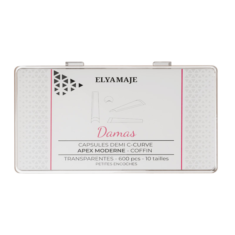 Elyamaje Damas capsules ongles coffin transparent 600 pcs