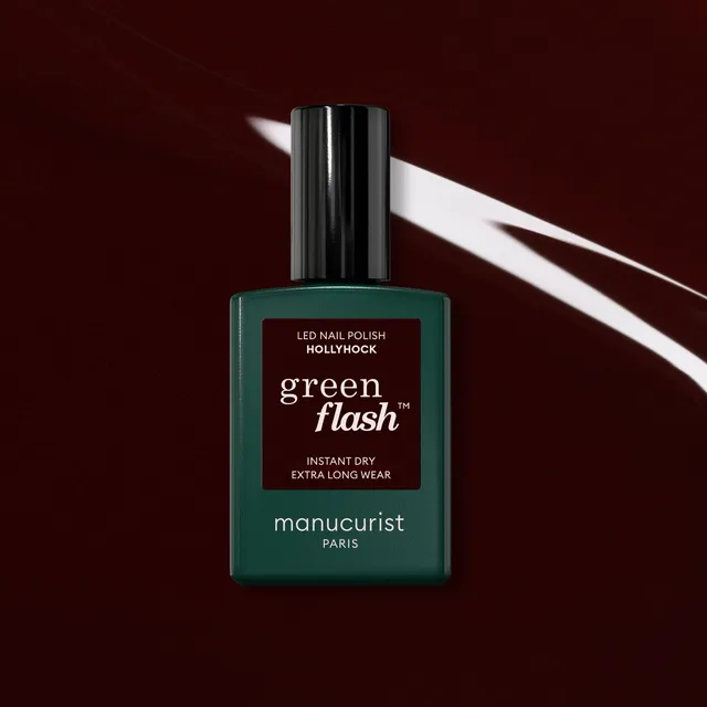 Manucurist Green Flash Hollyhock vernis rouge noir