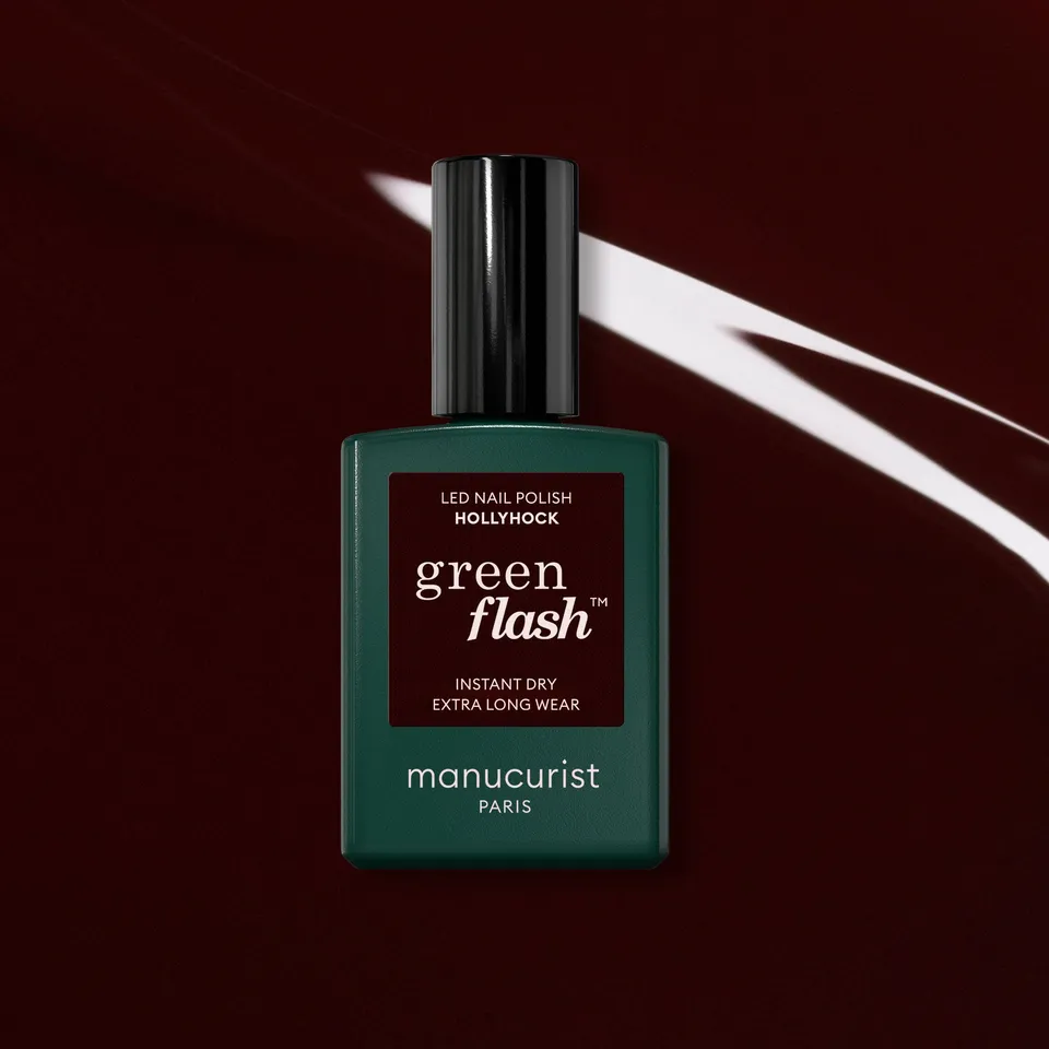 Manucurist Green Flash Hollyhock vernis rouge noir