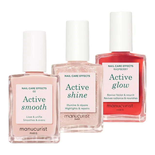 Manucurist Active Trio Smooth 00 Shine Raspberry vernis soin 3x