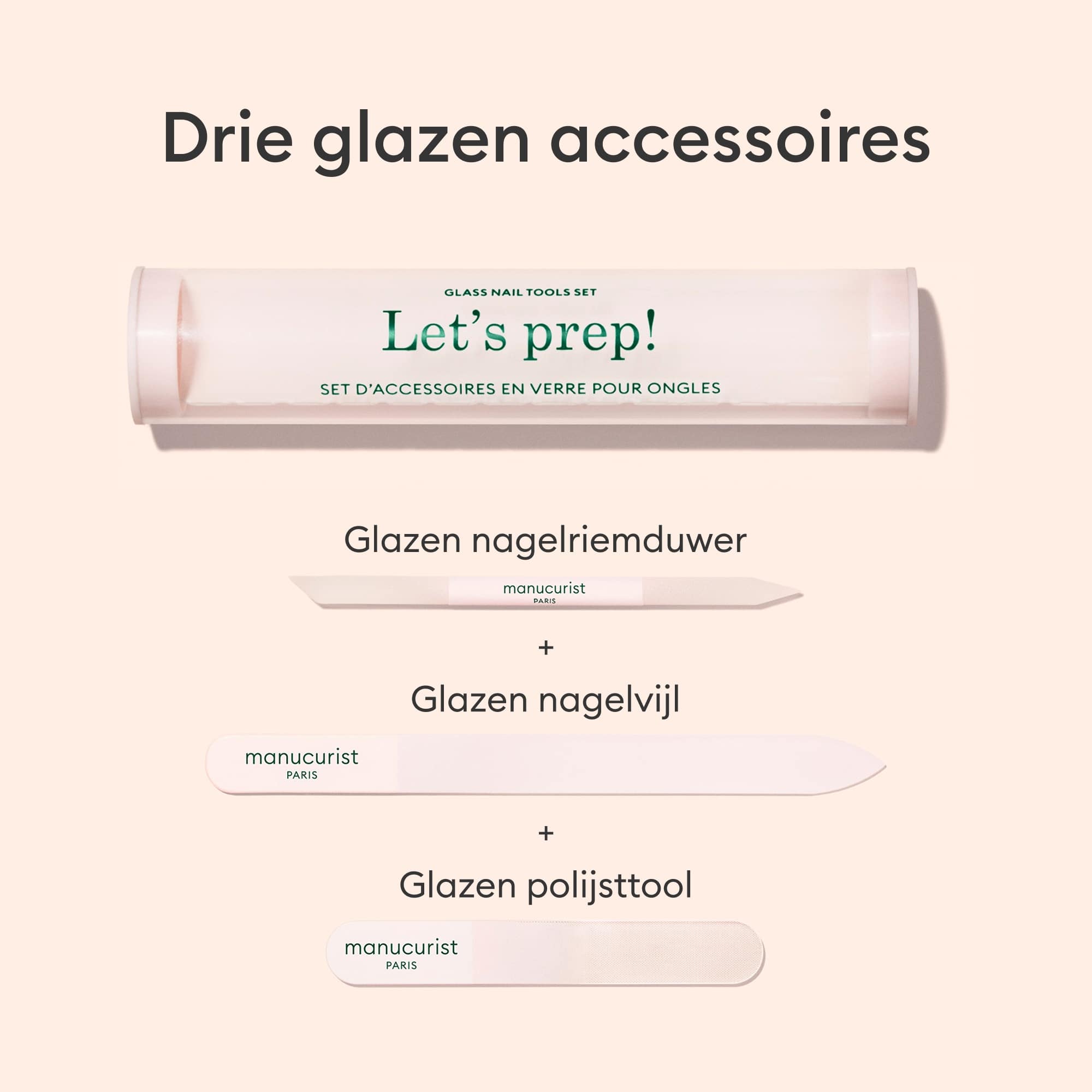 Manucurist Trio Accessoires en verre kit ongles 3 pièces tenue