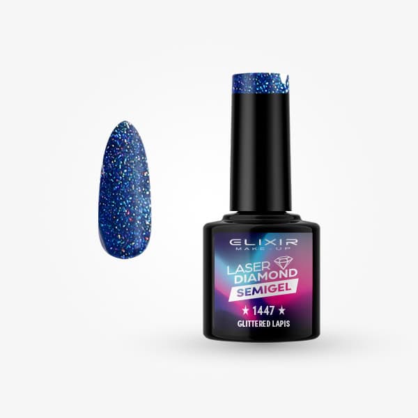 Élixir Semi Gel vernis semi-permanent 8ml 1447 Glittered Lapis pailleté