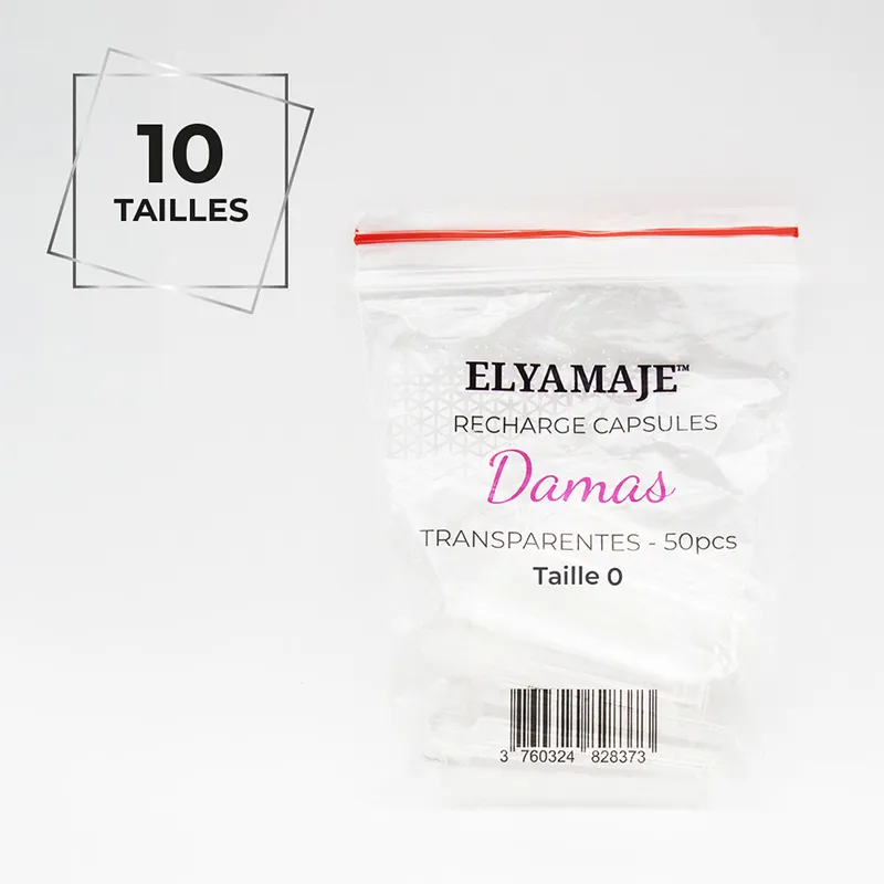 Elyamaje Damas capsules coffin transparentes 50 pcs
