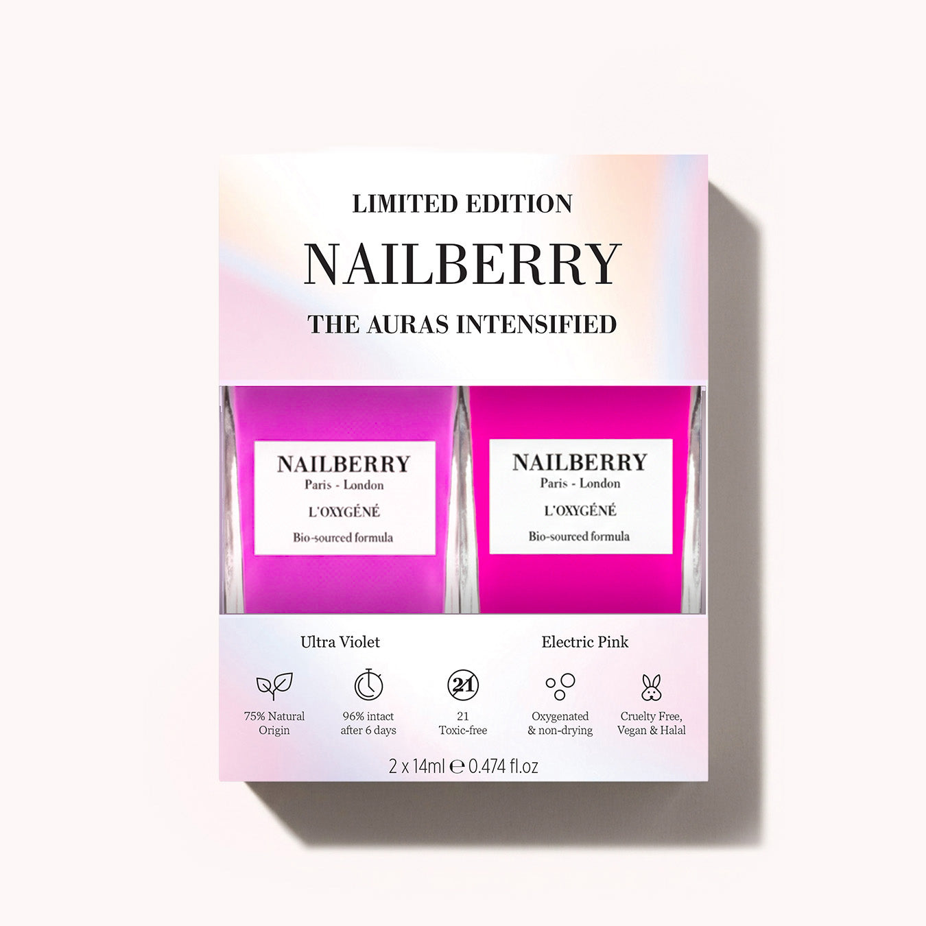 Nailberry The Auras Intensified coffret vernis violet rose