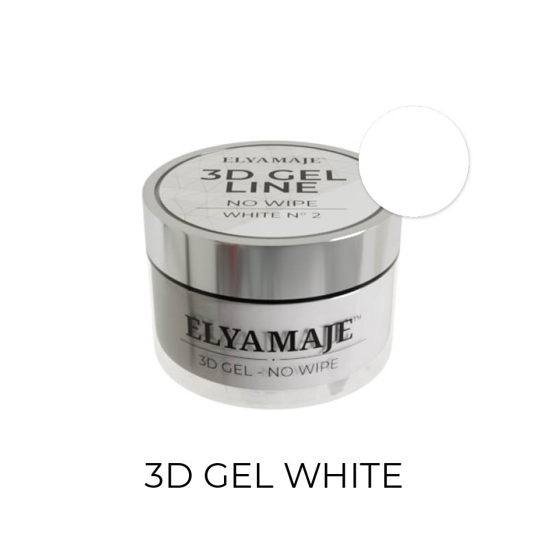 Elyamaje 3D Gel N°2 White gel nail art sans résidu