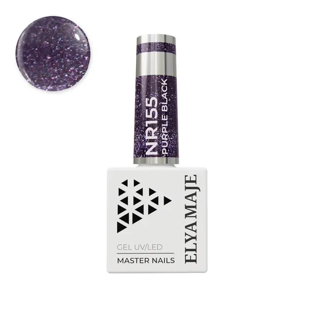 Elyamaje N°155 Purple Black vernis semi-permanent violet