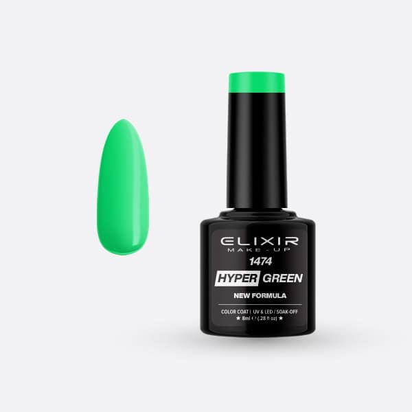 Élixir Hyper #1474 Vernis semi-permanent Hyper Green 8 ml