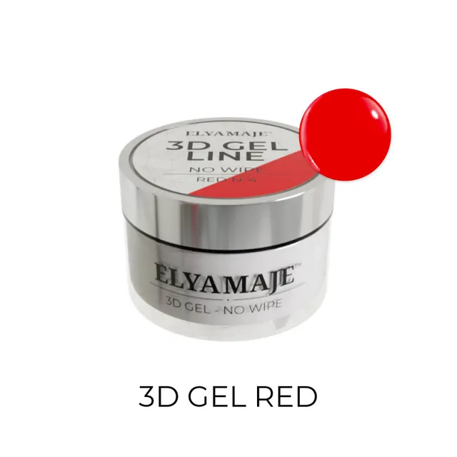 Elyamaje 3D Gel Red N°4 gel nail art rouge sans résidu