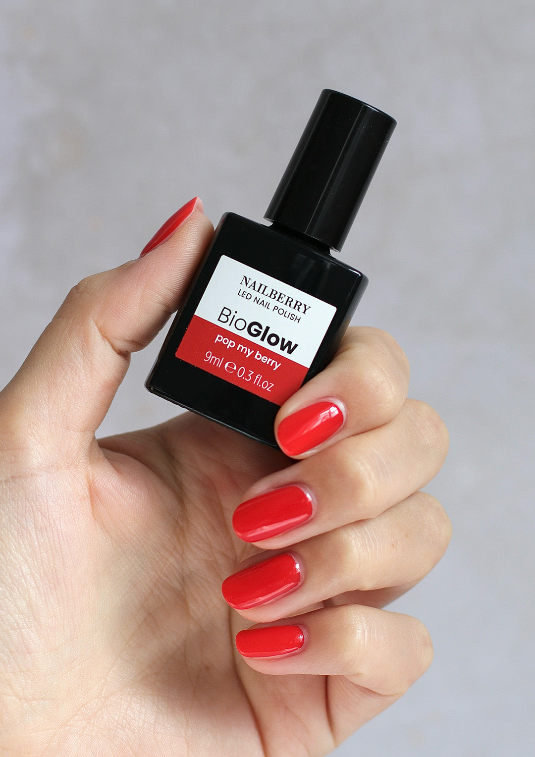 Nailberry BioGlow Pop My Berry vernis 9ml rouge orangé