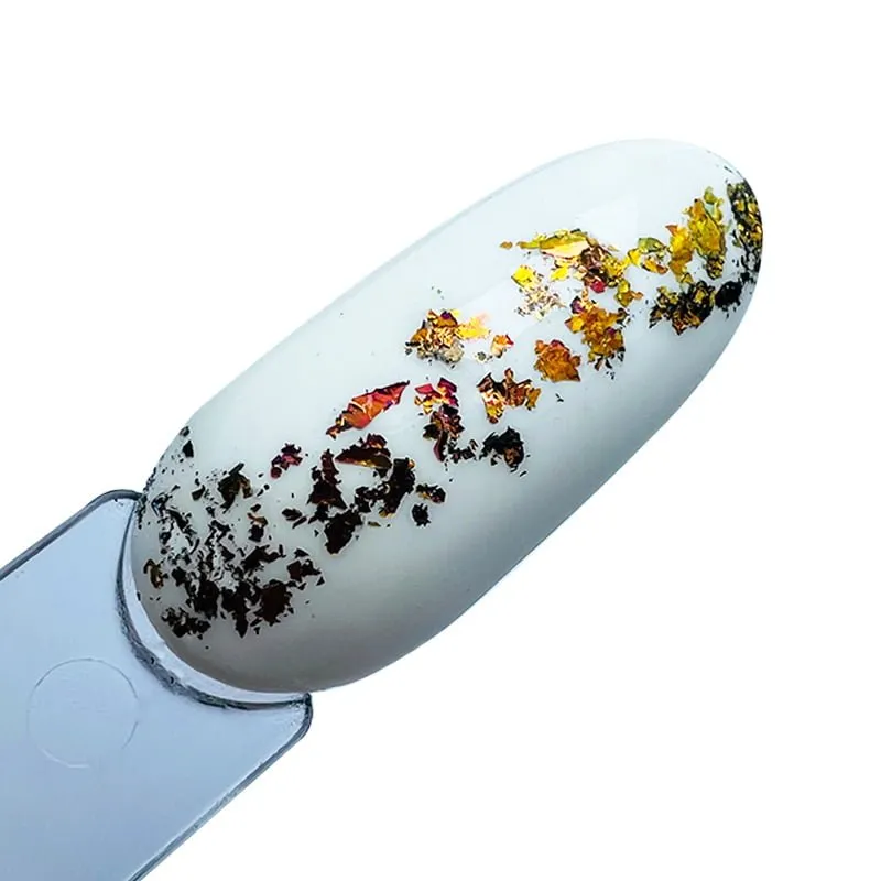 Elyamaje Flakes 1 paillettes ongle feuille or