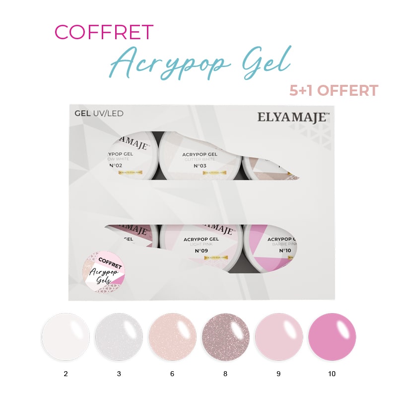 Elyamaje Acrypop coffret 6 gels UV 6x20ml flexible solide