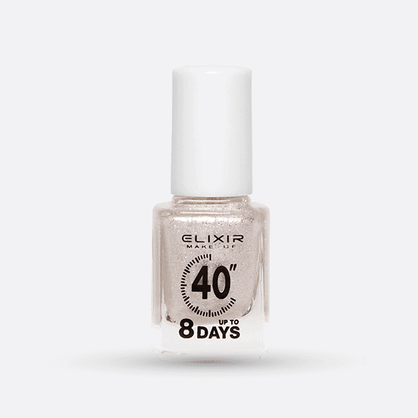 Élixir 40" 8 Days #393 vernis Glitter Platinum séchage 40 sec